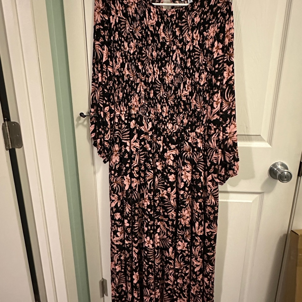 Baltic Born Pink and Purple Pleated Sundress with Dolman Sleeves